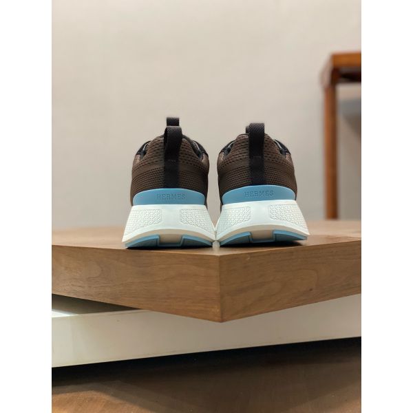 HERM Heros Sneakers in Black Knit and Black Suede