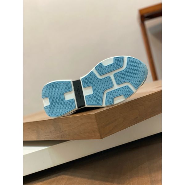 HERM Heros Sneakers in Black Knit and Black Suede