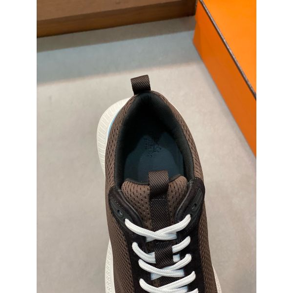 HERM Heros Sneakers in Black Knit and Black Suede