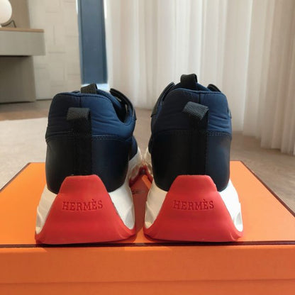 HERM Men's Impulse Sneakers in Navy Fabric and Leather