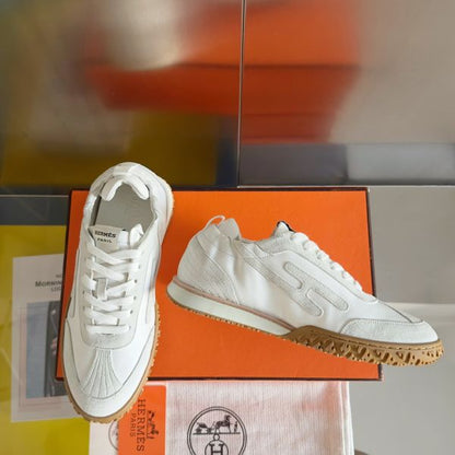 HERM Men's Jet Sneakers in White Nappa Leather