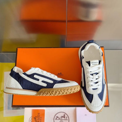 HERM Men's Jet Sneakers in Blue Technical Canvas