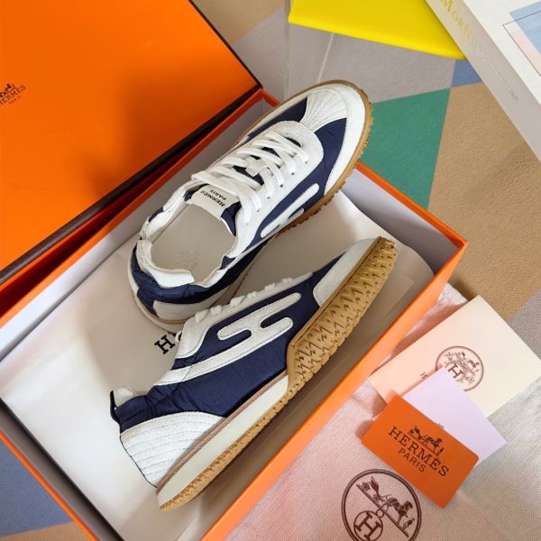 HERM Men's Jet Sneakers in Blue Technical Canvas