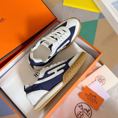 HERM Men's Jet Sneakers in Blue Technical Canvas