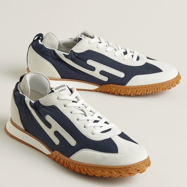 HERM Men's Jet Sneakers in Blue Technical Canvas