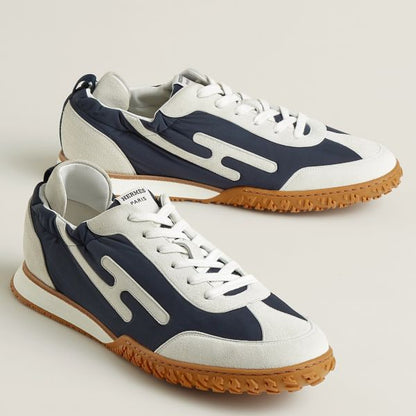 HERM Men's Jet Sneakers in Blue Technical Canvas