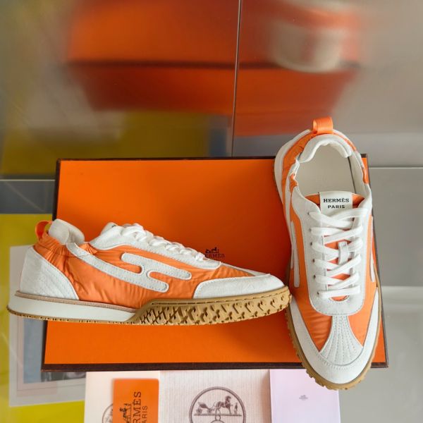 HERM Men's Jet Sneakers in Orange Technical Canvas