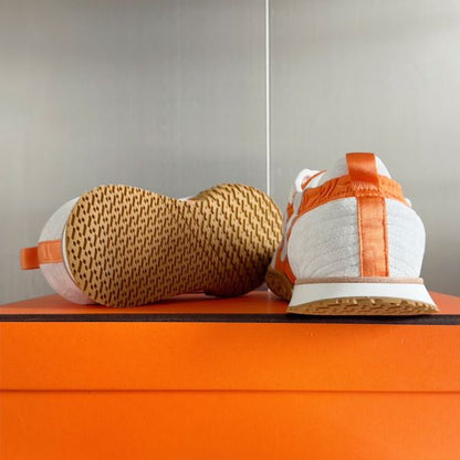 HERM Men's Jet Sneakers in Orange Technical Canvas