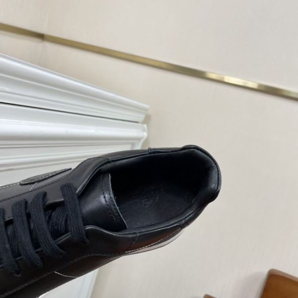 HERM Men's Drive Sneakers In Black Leather