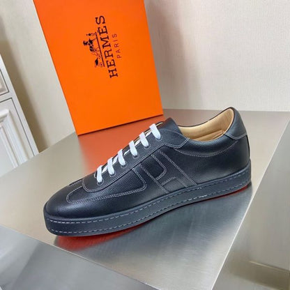 HERM Boomerang Sneakers In Black Epsom Leather