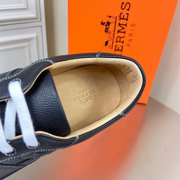 HERM Boomerang Sneakers In Black Epsom Leather