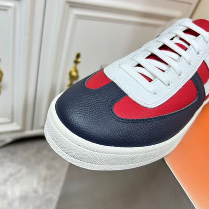 HERM Boomerang Sneakers In Multicolore Bordeaux Leather