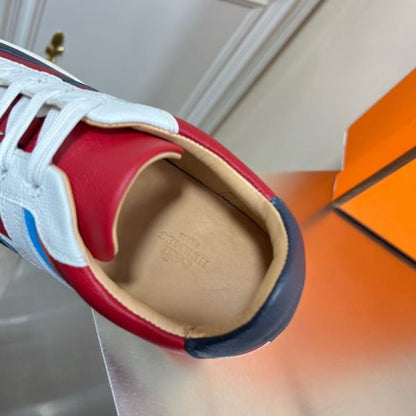 HERM Boomerang Sneakers In Multicolore Bordeaux Leather