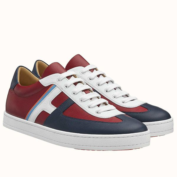 HERM Boomerang Sneakers In Multicolore Bordeaux Leather