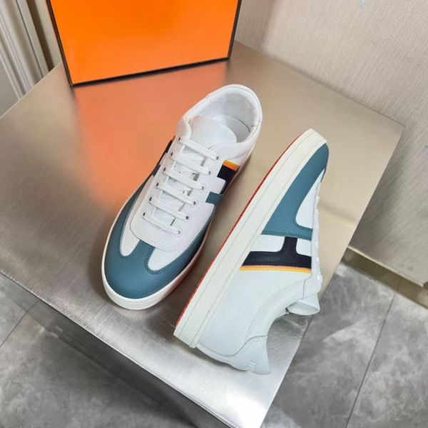 HERM Boomerang Sneakers In Multicolore Blue Leather