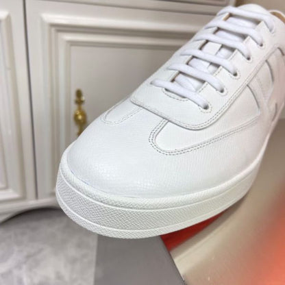 HERM Boomerang Sneakers In White Epsom Leather
