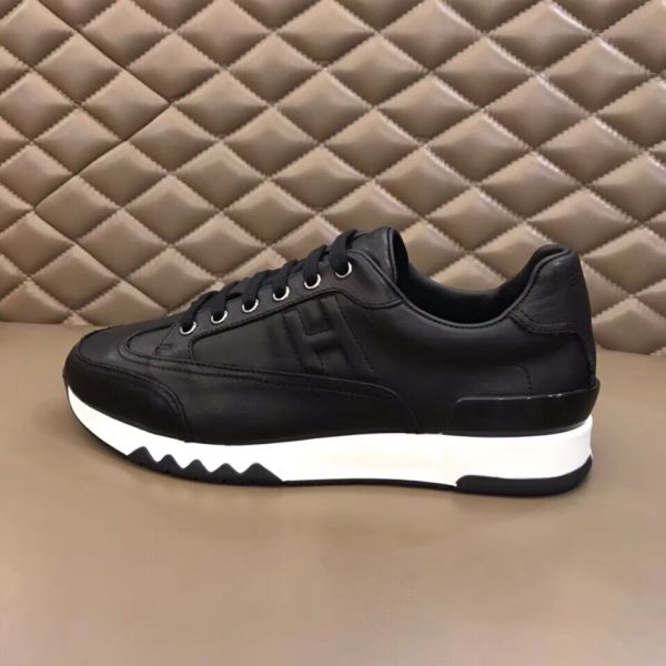 HERM Men's Trail Sneakers In Black Calfskin Leather