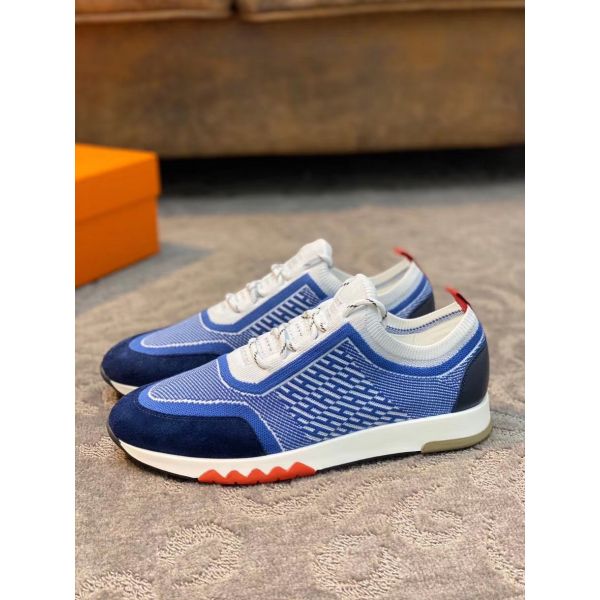 HERM Men's Addict Sneakers In Bicolor Blue Knit