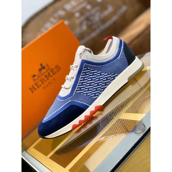 HERM Men's Addict Sneakers In Bicolor Blue Knit