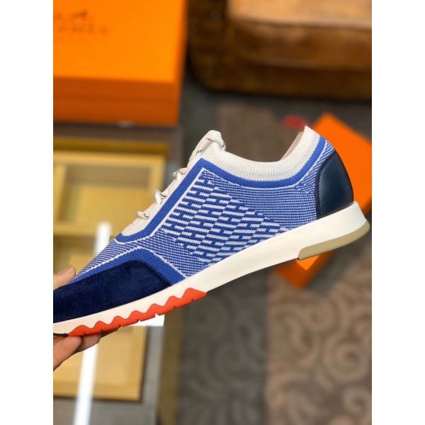 HERM Men's Addict Sneakers In Bicolor Blue Knit