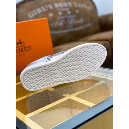 HERM Men's Avantage Sneakers In Grey Metallic Leather