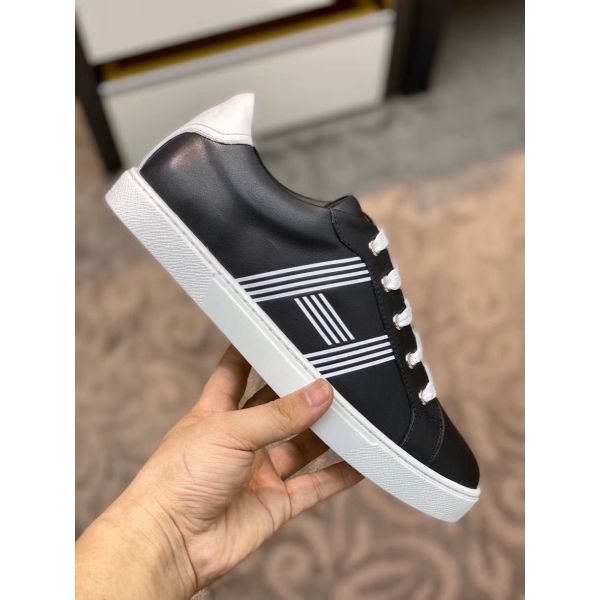 HERM Men's Avantage Sneakers In Black Calfskin