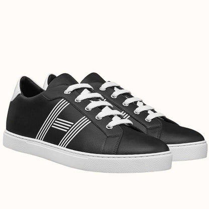 HERM Men's Avantage Sneakers In Black Calfskin
