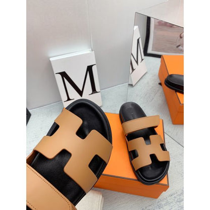 HERM Men's Chypre Sandals in Brown Calfskin