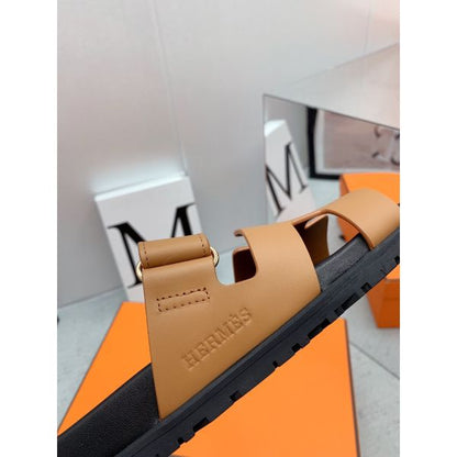 HERM Men's Chypre Sandals in Brown Calfskin