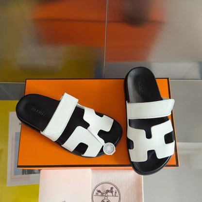 HERM Men's Chypre Sandals in White Calfskin