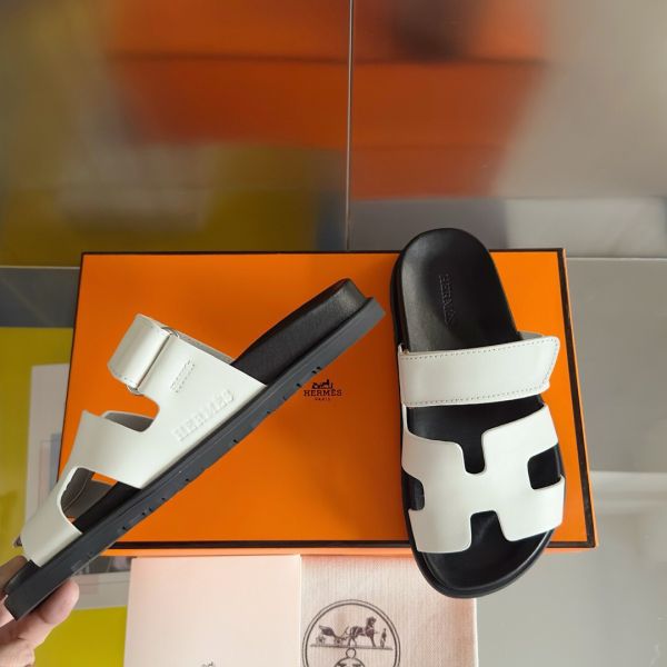 HERM Men's Chypre Sandals in White Calfskin