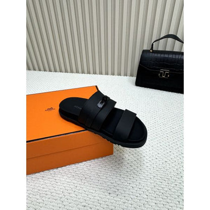 HERM Men's Jackson Sandal in Black Calfskin