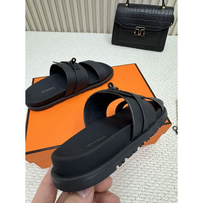 HERM Men's Jackson Sandal in Black Calfskin