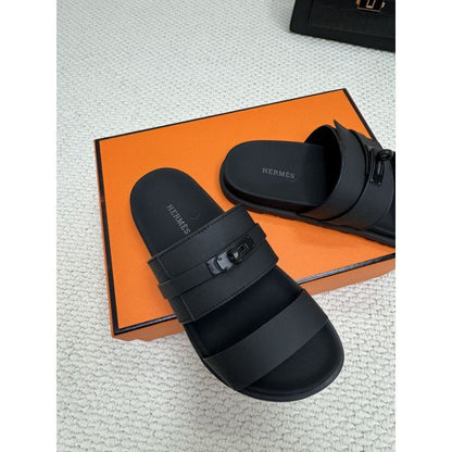 HERM Men's Jackson Sandal in Black Calfskin