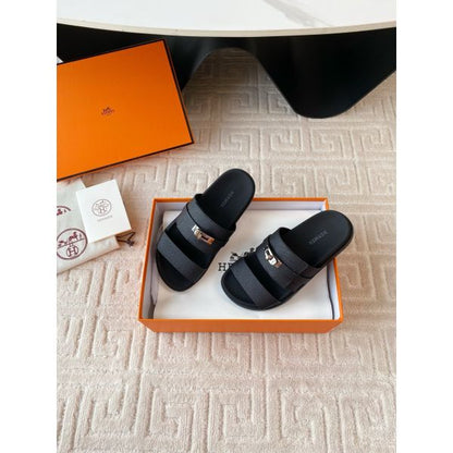 HERM Men's Jackson Sandal in Black Epsom Calfskin