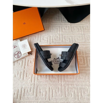 HERM Men's Jackson Sandal in Black Epsom Calfskin