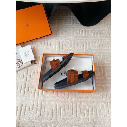 HERM Men's Jackson Sandal in Brown Suede Leather