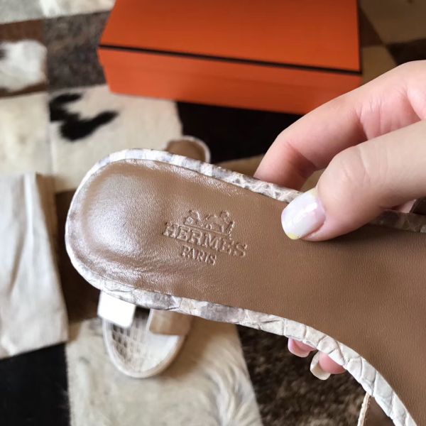 HERM Oasis Sandals In Himalaya Matte Niloticus Crocodile