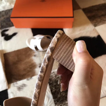 HERM Oasis Sandals In Himalaya Matte Niloticus Crocodile