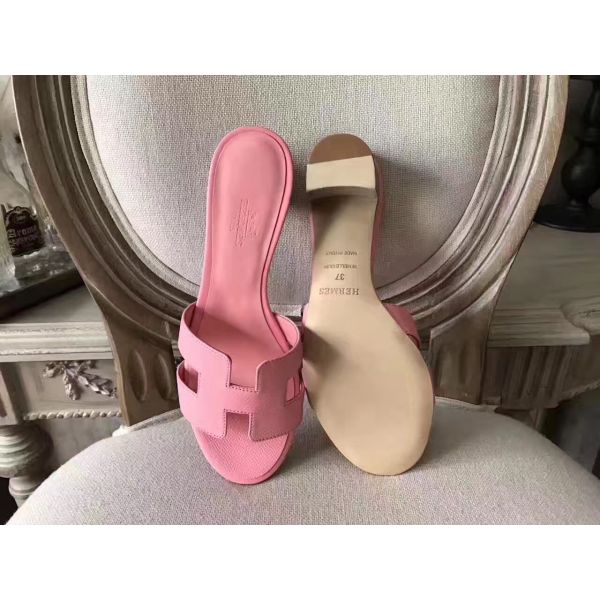 HERM Oasis Sandals In Pink Epsom Leather