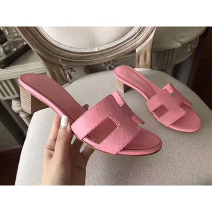 HERM Oasis Sandals In Pink Epsom Leather