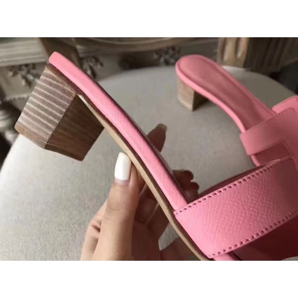 HERM Oasis Sandals In Pink Epsom Leather