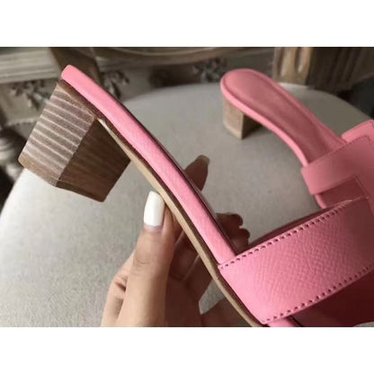 HERM Oasis Sandals In Pink Epsom Leather