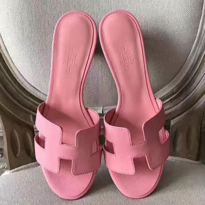 HERM Oasis Sandals In Pink Epsom Leather