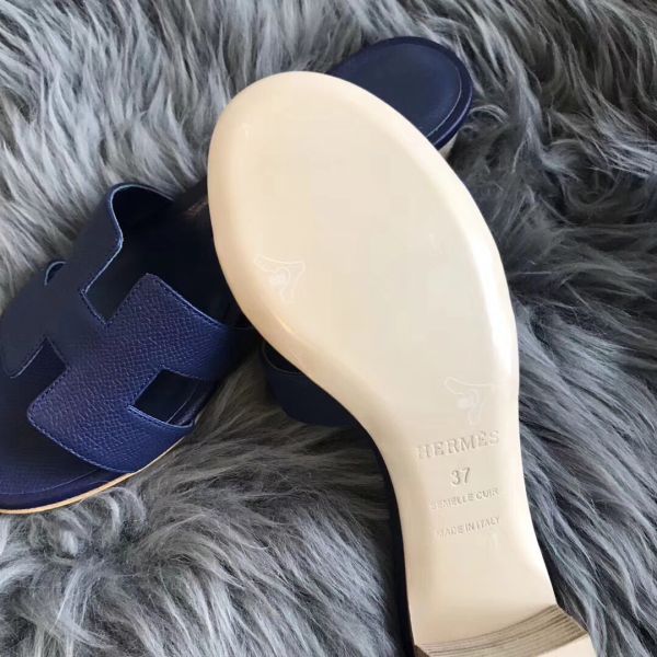 HERM Oasis Sandals In Sapphire Epsom Leather