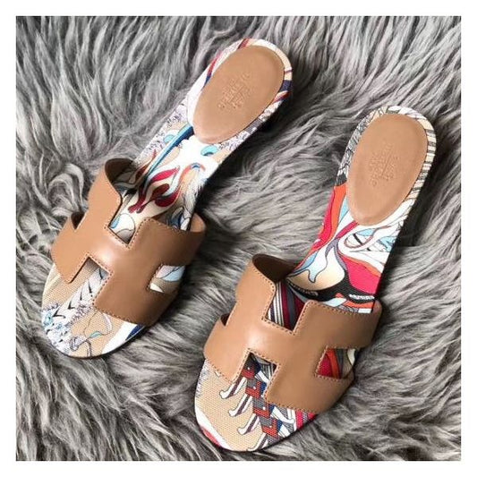 HERM Camel Swift Oasis Sandals with Botanique Printed