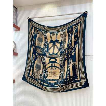 HERM Blue Fantaisie d'Etriers Shawl 140