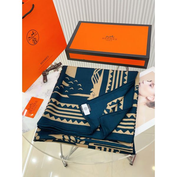 HERM Blue Fantaisie d'Etriers Shawl 140