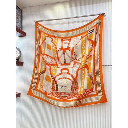 HERM Orange Fantaisie d'Etriers Shawl 140