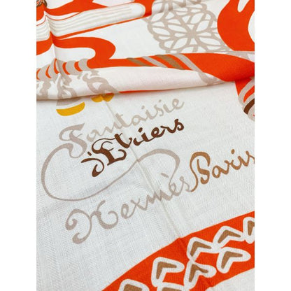HERM Orange Fantaisie d'Etriers Shawl 140